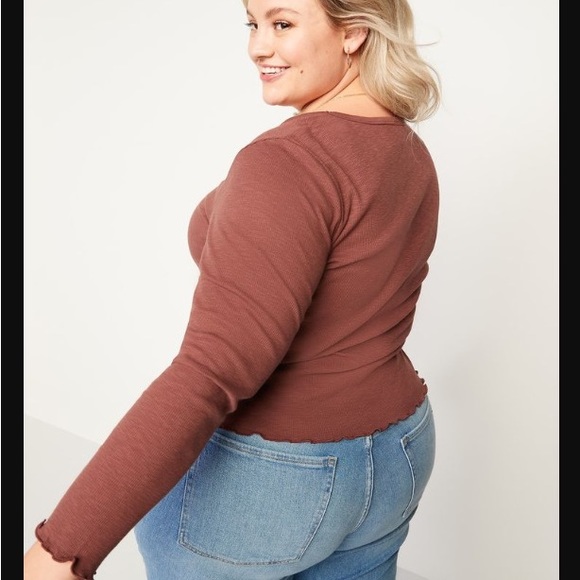 ✨3/$15✨ Old Navy Rusty Scoop Neck Long Sleeve Top - Picture 3 of 3